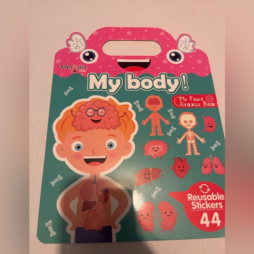 My Body Reusable Sticker Book for Kids - Green and Pink